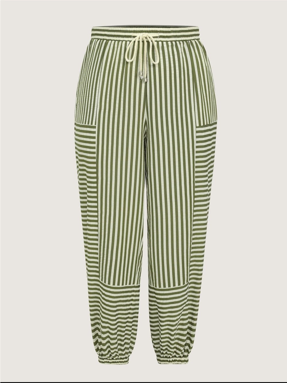 BloomChic Striped Olive Green Drawstring Jogger Pants size 1X(14-16) - Picture 8 of 16